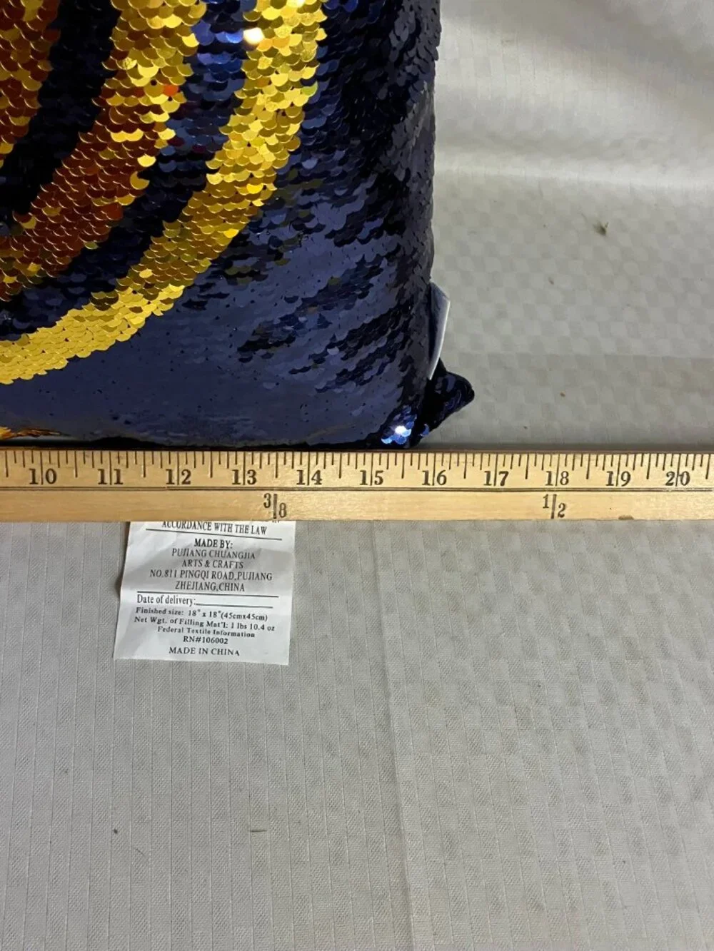 Storehouse Hanukkah Menorah Sequin Throw Pillow 18x18 Navy Blue Gold Holiday